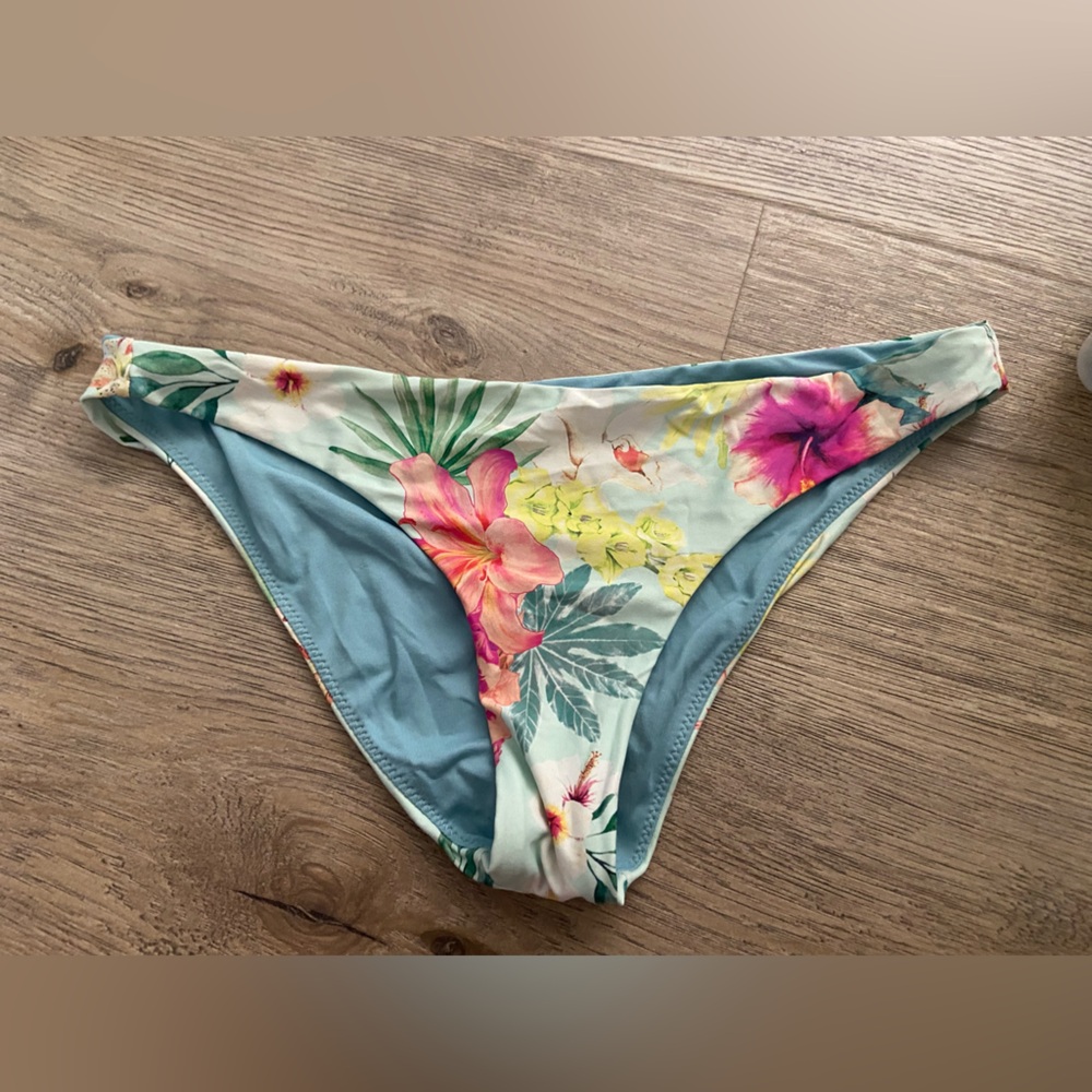 Rip Curl Floral Bikini Bottom - Blue and Pink